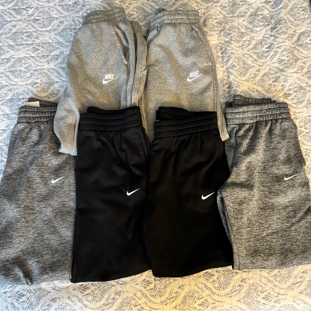 Nike Kids' Large Gray and Black Sweatpants Lot